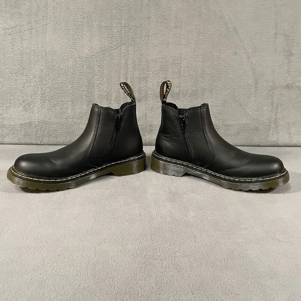 Dr Martens 2976 J Chelsea Boots Black Kids US 3 Youth Slip On Side Zip - Picture 3 of 8